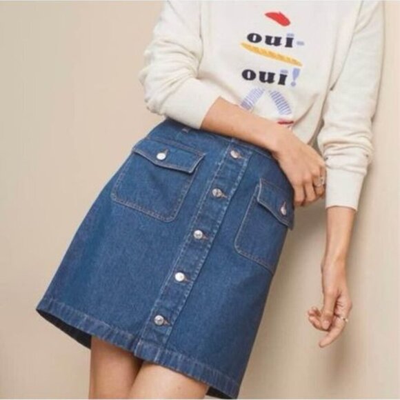 LOFT Dresses & Skirts - LOFT button up mini skirt 6